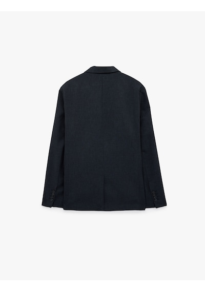 Koton Düğmeli Uzun Kollu Kapaklı Cepli Mono Yaka Blazer Ceket Lacivert 7wam50001nw
