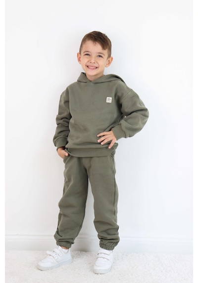 Miababy Unisex Kapşonlu Eşofman Takımı Haki