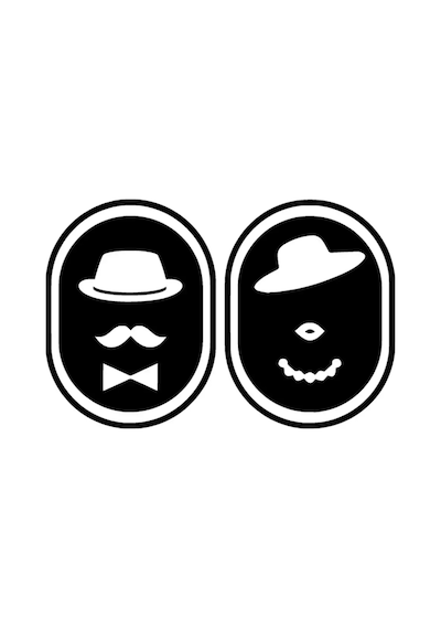 Bay Bayan Wc Kapısı Oto Özel Yeni Sticker Siyah 25 X 17 Cm