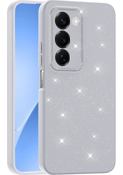 Redmi 15 Kılıf Kamera Korumalı Simli Lüks Mkst Koton Kapak - Beyaz Beyaz
