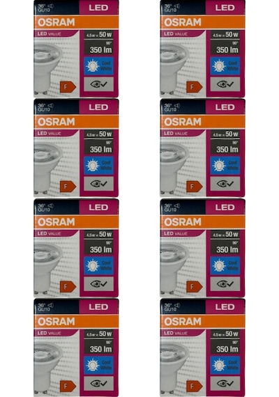 Osram 4.5w 50w 4000k Günışığı Gu10 Duylu Par16 Led Spot 8 Adet