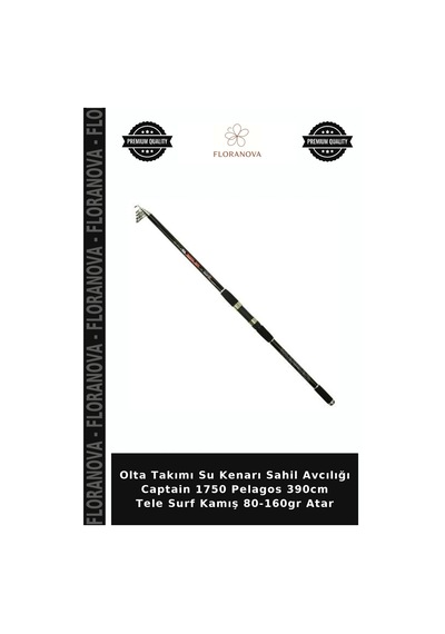Olta Takımı Su Kenarı Sahil Avcılığı Captain 1750 Pelagos 390cm Tele Surf Kamış 80-160gr Atar Standart