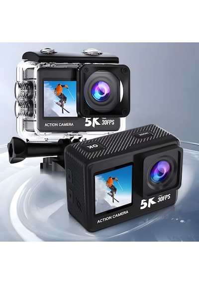 İdragon At-s81tr 5k Aksiyon Kamera 4k 60fps Wifi Çift Ekran 48mp Eıs Stabilizasyon Su Geçirmez Spor Kamera Siyah