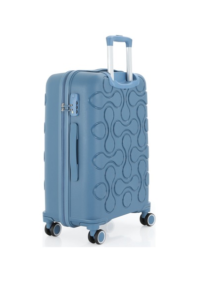 Mçs Polipropilen 3'lü Valiz Seti Orta & Kabin & Makyaj V376 Sky Blue
