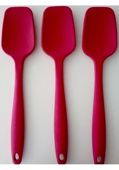 Pink Rose Büyük Boy Silikon Spatula Kırmızı 3'lü