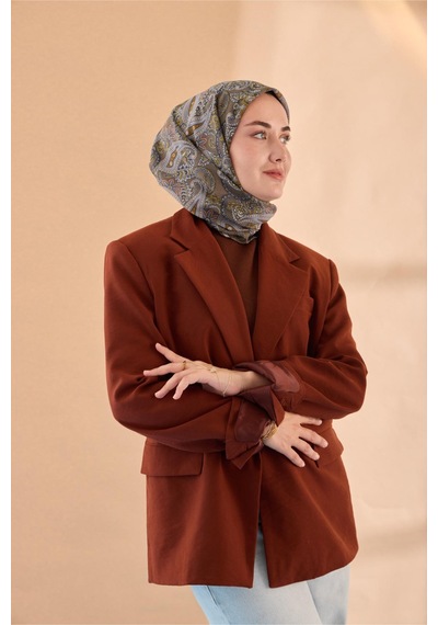 Silk Home Yaz Esintisi Eşarp 150002-07 Koyu Vizon, Vizon, Yağ Yeşili, Taba