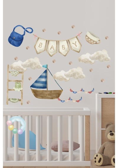 Gemi Temalı Çocuk Odası Sticker Seti