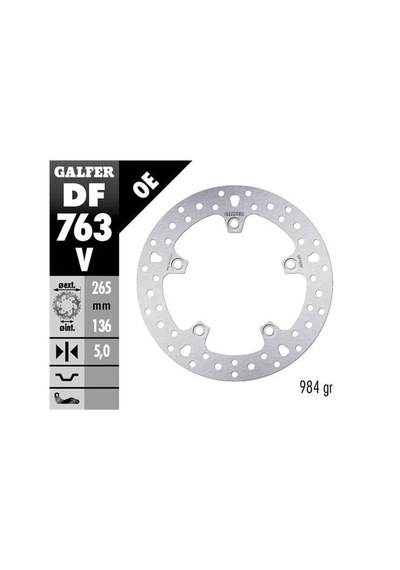 Bmw R 1200 Gs Adventure Arka Fren Diski 265 Mm 2006-2012 Galfer Yuvarlak Sabit Disk