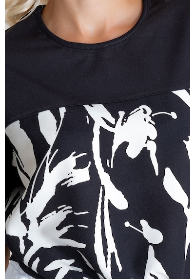 Kadın Bağlamalı Baskılı Viskon Kombinli Likralı Örme Kumaş Sıfır Yaka Tshirt Çok Renkli Kadın Bağlamalı Baskılı Viskon Kombinli Likralı Örme Kumaş Sıfır Yaka Tshirt Çok Renkli