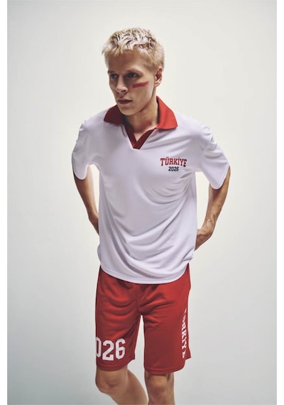 Defacto Türkiye Baskılı Beyaz Erkek Polo Yaka T-shirt I1703ax/wt34
