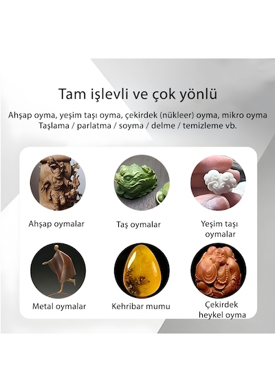 Strong 204 Profesyonel Mikro Motor El Aleti Ahşap, Taş, Metal Oyma Zımpara, Parlatma Ve Delme Uyumlu