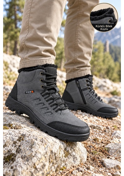 Vojo Fix İçi Tüylü Fermuarlı Günlük Outdoor Erkek Bot 267800001917 11 Füme