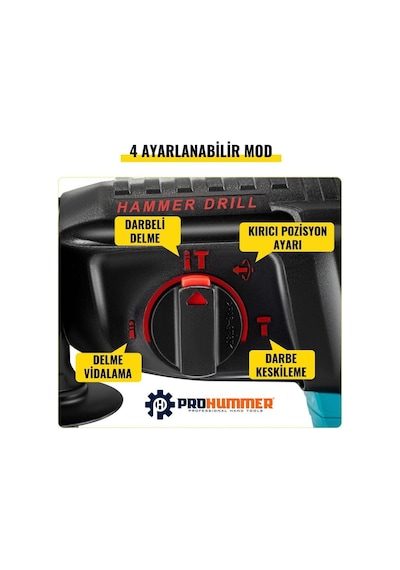 Prohummer Ph014 Kömürsüz 88vf 5ah Profesyonel Şarjlı Kırıcı Delici Matkap Mavi
