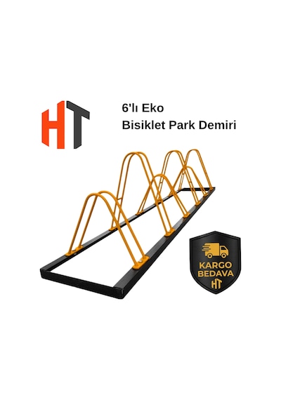 6'lı Bisiklet Park Yeri Ekonomik Çift Yönlü 210 X 40 Cm