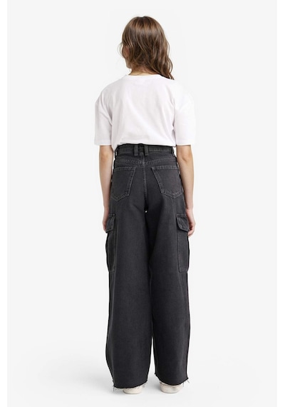 Defacto Kız Çocuk Wide Leg Kargo Geniş Paça Jean Pantolon E7323a825aunm36 Antrasit