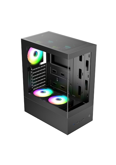 Zoko Smıle Siyah 5x12cm Argb Fanlı Temper Camlı Atx Gaming Kasa