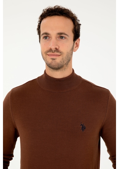 U.S. Polo Assn. Erkek Slim Fit Yarım Boğazlı Kahverengi Basic Kazak 50293499-VR029 U.S. Polo Assn. Erkek Slim Fit Yarım Boğazlı Kahverengi Basic Kazak 50293499-VR029