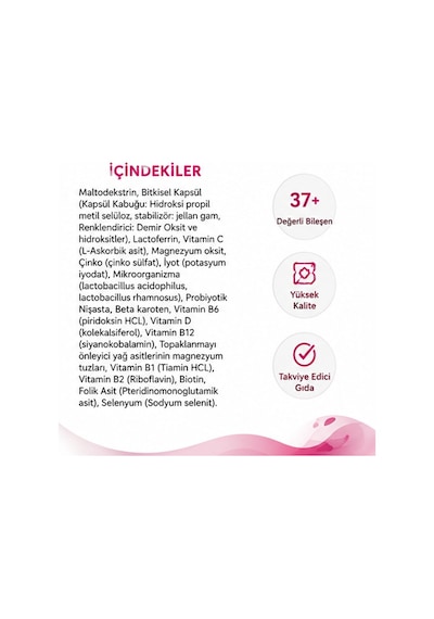 Lactoferrin Vitamin Mineral Probiyotik İçeren Takviye Edici Gıda