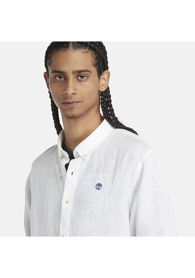Timberland Mill Brook Linen Shirt Erkek Gömlek-32277 Beyaz