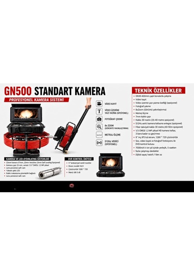Gn-500 Standart Kanal Gözlem Kamerası 30 Metre