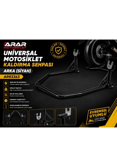 Universal Motosiklet Kaldırma Sehpası Arka Siyah -arr3363
