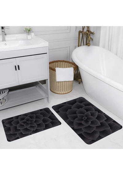 Eliana Home Dijital Baskılı 2'li Banyo Paspas Takımı Lna5155 Siyah