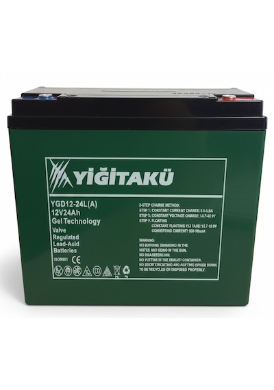 Yiğit Akü 12 V 24 Ah Jel Elektrikli Motosiklet Aküsü 2025 Ağustos Üretimi