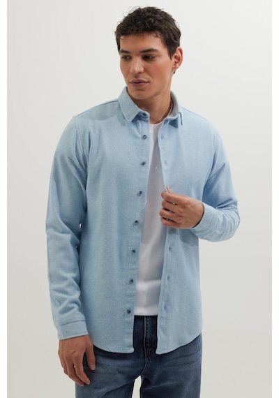 Tudors Erkek Slim Fit Dar Kesim Uzun Kollu Düz Kışlık Oduncu Mavi Gömlek-41542 Mavi Tudors Erkek Slim Fit Dar Kesim Uzun Kollu Düz Kışlık Oduncu Mavi Gömlek-41542 Mavi