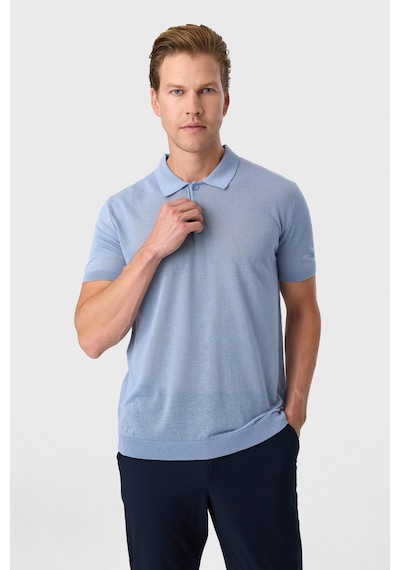 Back And Bond Mavi Regular Fit Düğmeli Polo Yaka Tişört