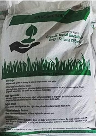Organik Solucan Gübresi Toz Sebze Meyve Ve Süs Bitkileri 20 KG.