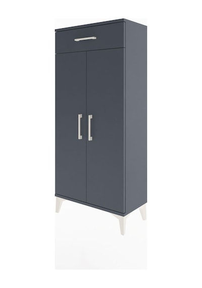 Arges Dolap 2 Raflı Tek Çekmeceli 2 Kapaklı 60x30x134 Antrasi... Antrasit