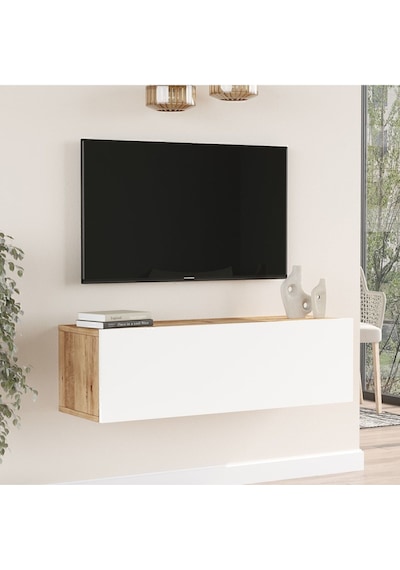 Aven Tv Ünitesi Tv Sehpası Kapaklı 100cm Çam-beyaz Ave12-aw Beyaz