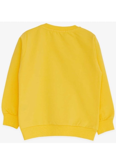 Breeze Kız Çocuk Sweatshirt Baskılı Pullu Unicorn 2-6 Yaş, Sarı-sarı Sarı