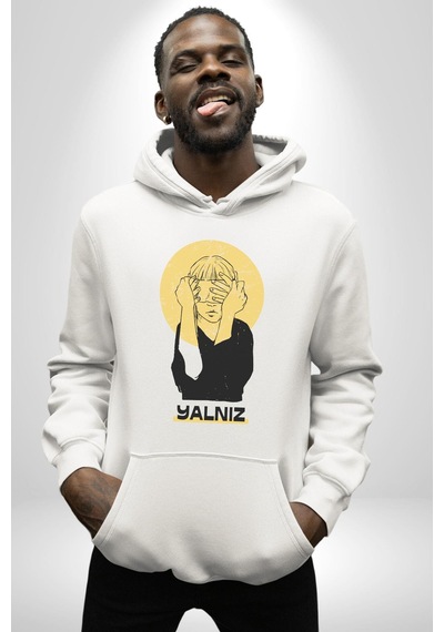 Yalnız Kadına Şiddete Hayır Kadın Erkek Beyaz Kapüşonlu Sweatshirt Hoodie Beyaz Yalnız Kadına Şiddete Hayır Kadın Erkek Beyaz Kapüşonlu Sweatshirt Hoodie Beyaz