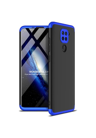 Xiaomi Redmi Note 9 Kılıf Zore Ays Kapak Siyah-Mavi