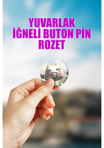 Toro Cat Rozet Çanta Süsü Rozet İğneli Buton Rozet Seti 1 Adet Tekli