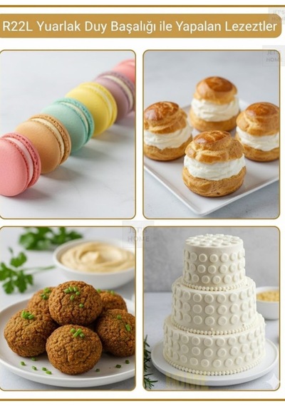 R22l Büyük Yuvarlak Krema Duyu Cupcake, Pasta Ve Dolgu Uygulamaları İçin Süsleme Ucu Metalik Gri