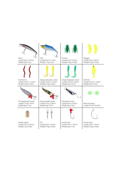 Valkyrie 24 Parça Sahte Olta Yem Ve Aksesuar Seti Silikon Rapala Jig Kaşık