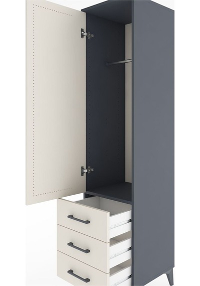 Hyperion Dolap Tek Raflı 3 Çekmeceli Tek Askılı 44x44x182 Antrasit-aytaşı Antrasit Hyperion Dolap Tek Raflı 3 Çekmeceli Tek Askılı 44x44x182 Antrasit-aytaşı Antrasit