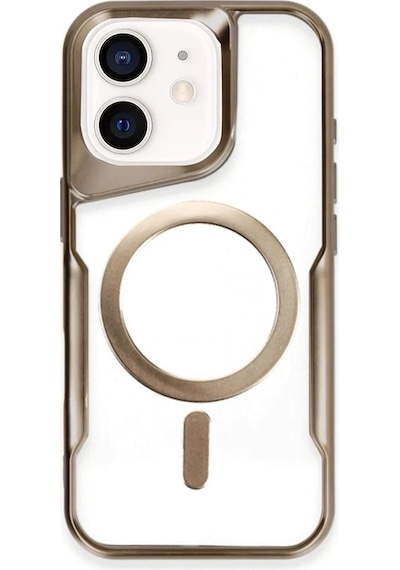 Newface - 727 - Apple iPhone Uyumlu 11 Kılıf Boyi Magsafe Silikon Kapak - - Kmrsfres - Çöl Titanyum