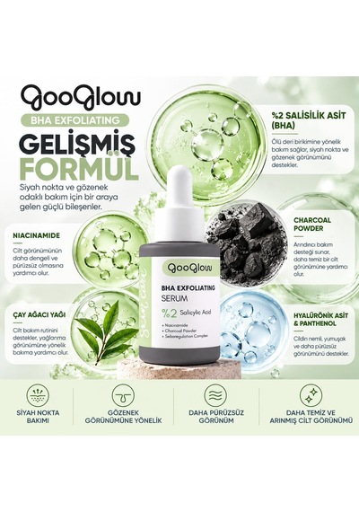 %2 Salisilik Asit Bha Serum, Siyah Nokta Ve Gözenek Karşıtı, Niacinamide, 30 Ml