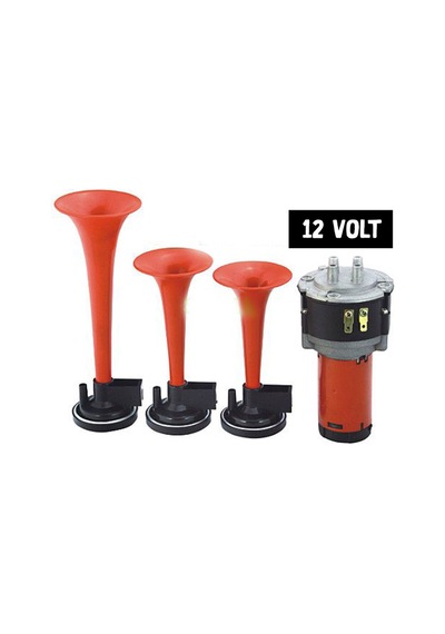 Ahmet Otomotiv Havalı Korna 3 Borulu Motorlu 12 Volt