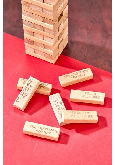 İngilizce Penalty Tower İngilizce Cezalı Tower Jenga Denge Oyunu 54 Parça Büyük Boy