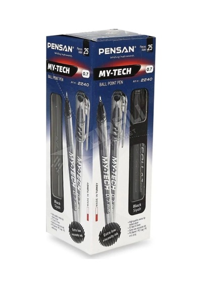 5 Adet Pensan My-tech Tükenmez Kalem 25'li Siyah Çok Renkli