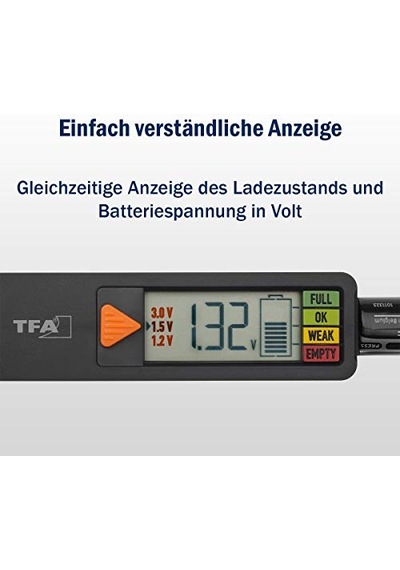 Dostmann Pil Test Cihazı Batterycheck, 98.1126.01, Piller Ve Aküler İçin Aaa,aa,c, D , Düğme Pil, Blok Pil, Şarj Durumu/volt Göstergesi, Kolay Ve Hızlı, Siyah