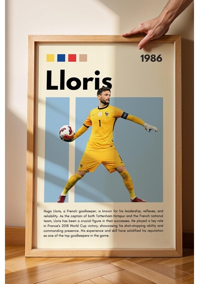 Hugo Lloris Çerçeveli Tablo - Dekoratif Çerçeveli Futbolcu Poster Tablo