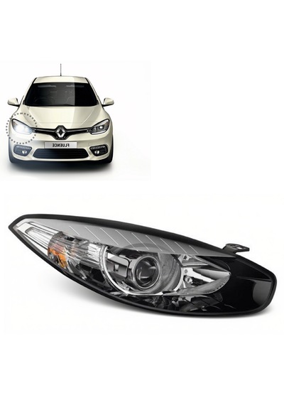 Renault Fluence 2013-2016 Siyah Çerçeveli Mercekli Sağ Ön Far 1 Adet