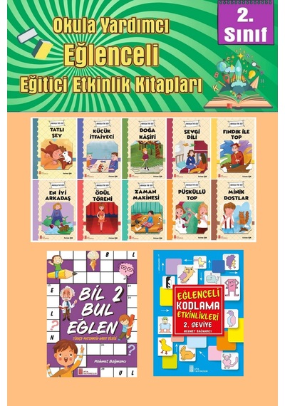 2.sınıflar İçin Okumayı Sevdiren 10 Lu Hikaye Seti -bil Bul Eğlen-kodlama 7 Okulda Evde Tatilde