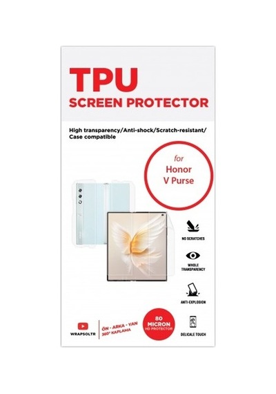 Honor V Purse Ön, Arka Ve Yan 360 Derece Tam Kaplama Tpu Film