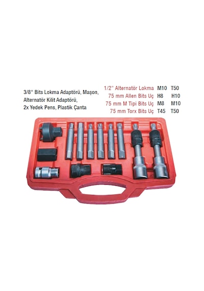 Nt Tools Alternatör Sökme Takma Crv Somun Bits Seti 13 Parça